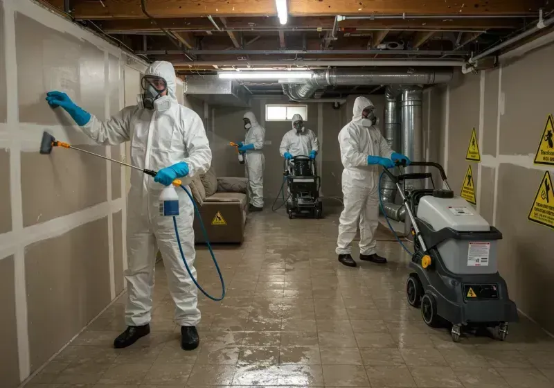 Basement Moisture Removal and Structural Drying process in Portsmouth, NH